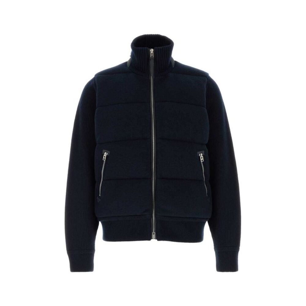 Tom Ford Men Navy Blue Wool Cardigan